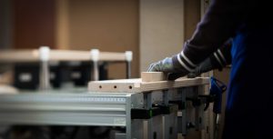 Photo of a cutting station at the plant