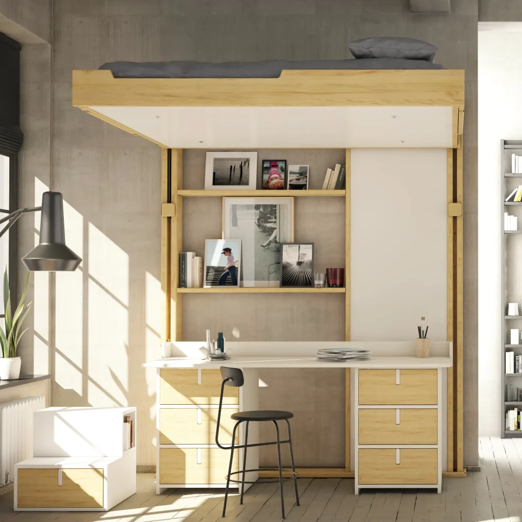 Lit escamotable avec bureau