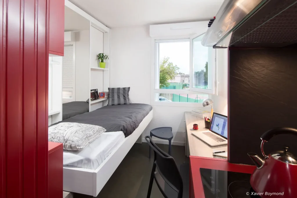 Lit escamotable pour logement étudiant