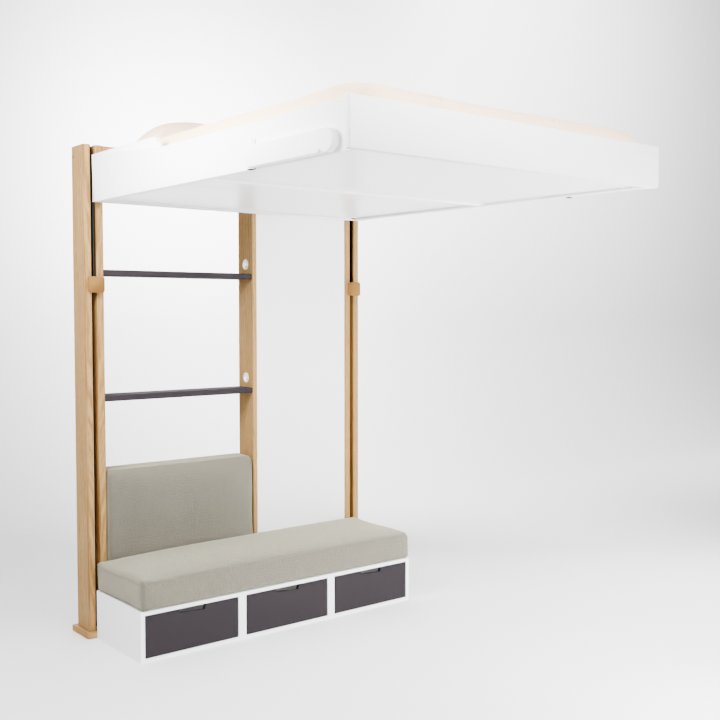 Lit escamotable avec banquette DÉCALÉ
