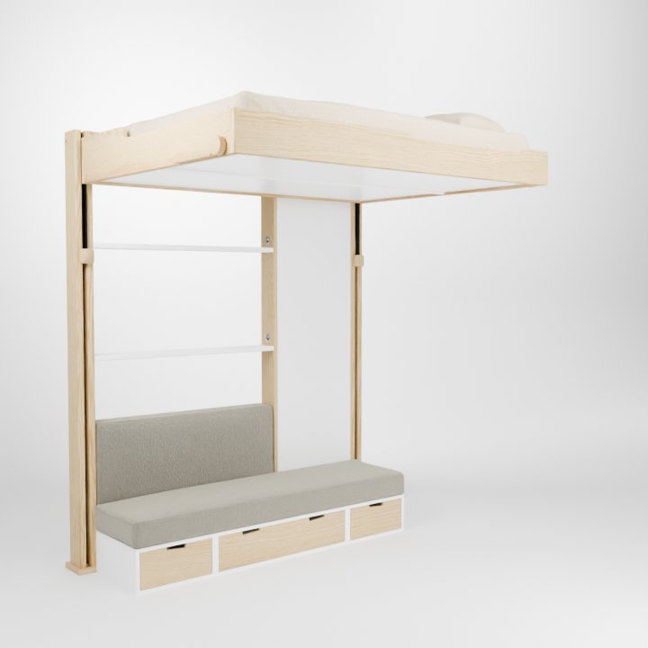 Lit escamotable Décalé banquette