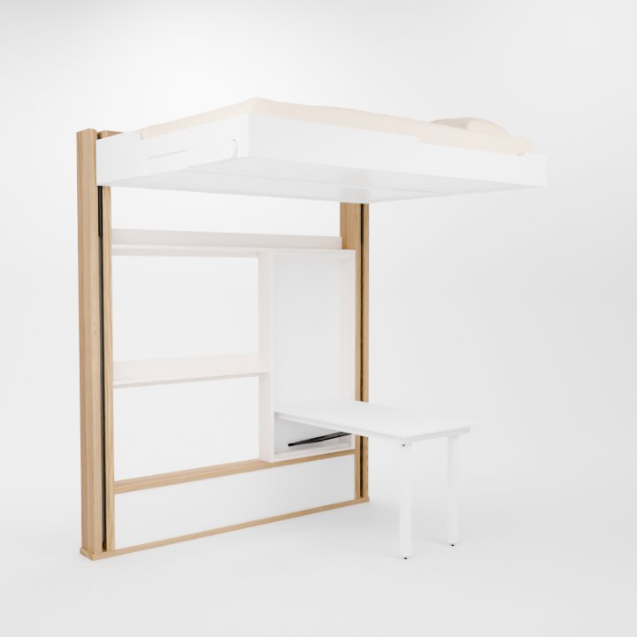 Lit escamotable électrique avec table intégrée ECLECTIQUE