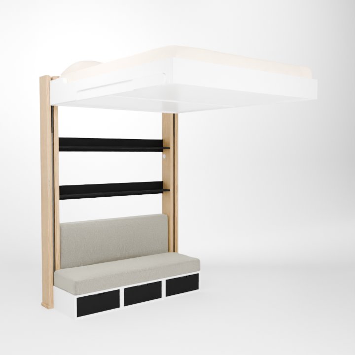 Éclectique avec banquette, le lit escamotable électrique qui devient salon