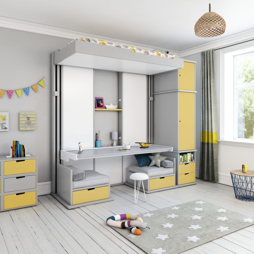 Lit escamotable triptyque ambiance chez un client