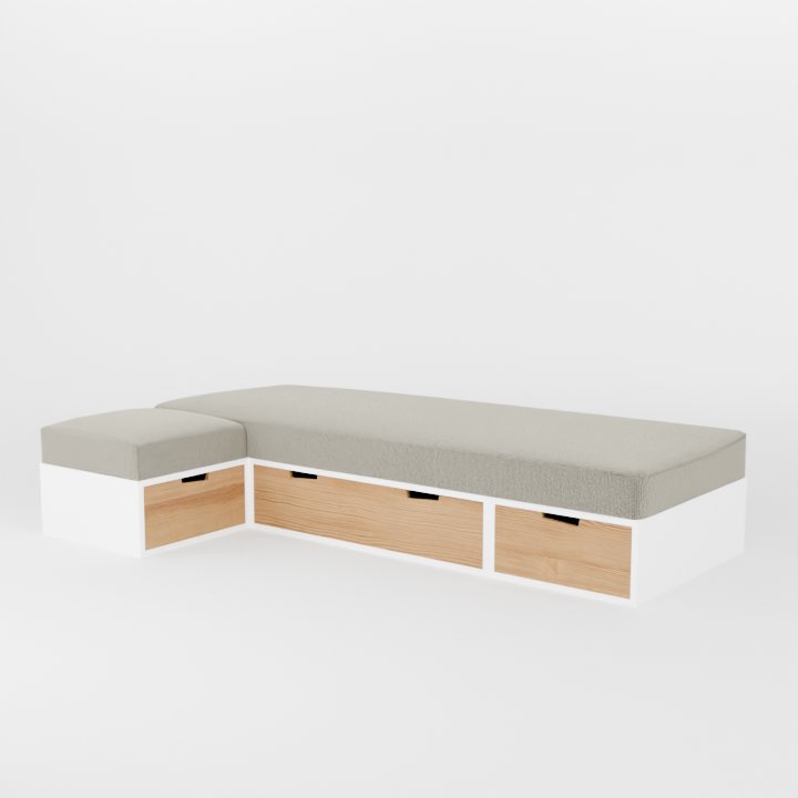 Variation d'une des différentes couleurs personnalisables de la banquette Brick d'angle en 192cm de largeur