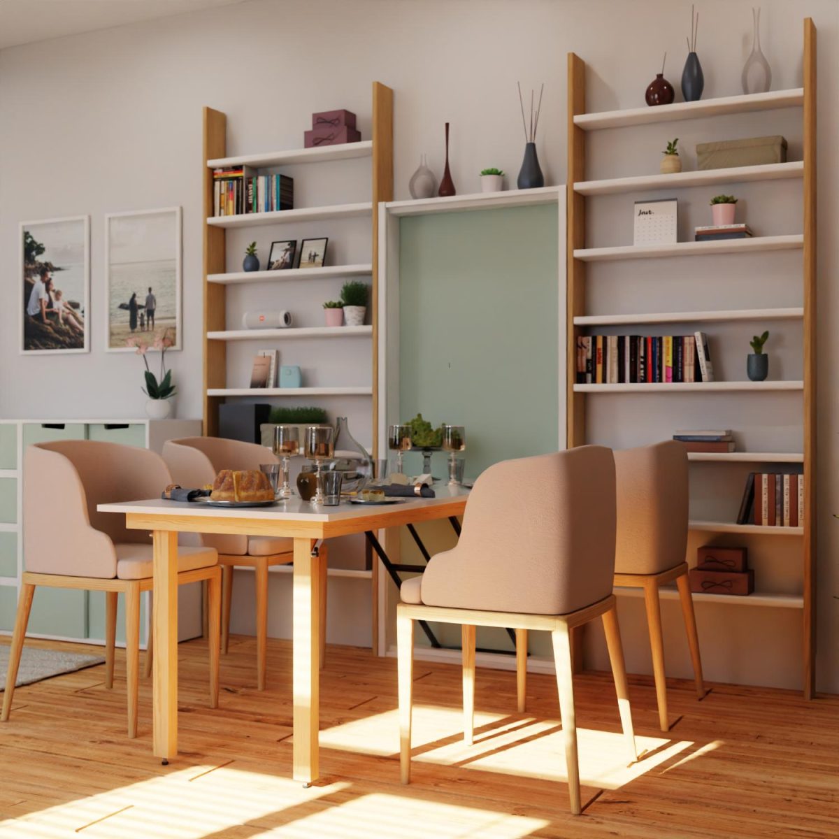 Table escamotable Céna grand modèle de longueur 180 cm (version autonome) – Image 2