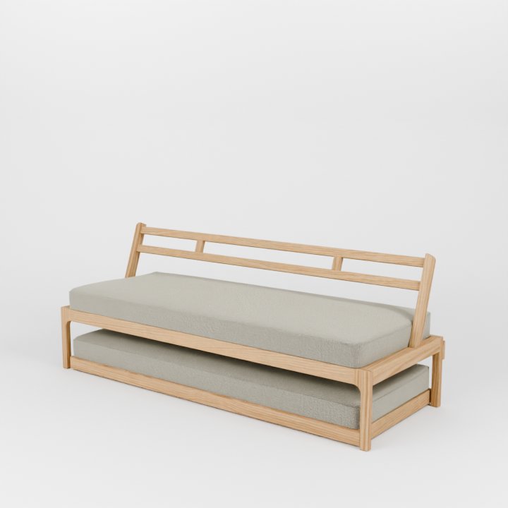 Banquette lit gigogne présentée avec toutes ses variations de couleurs personnalisables