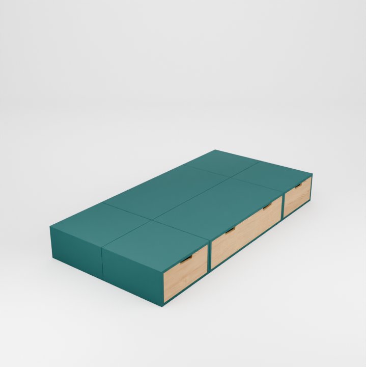 Lit Podium configuration centrée 90 cm