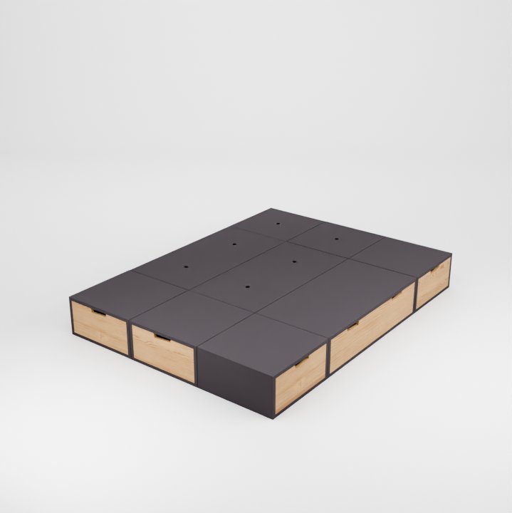 Lit Podium configuration centrée 140 cm