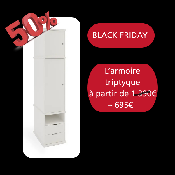Armoire triptyque en promotion pour le BLACK FRIDAY