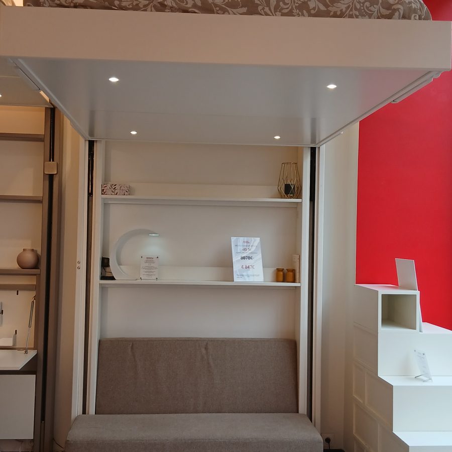 Loggia stock Haussmann - Lit mobile motorisé Éclectique avec banquette