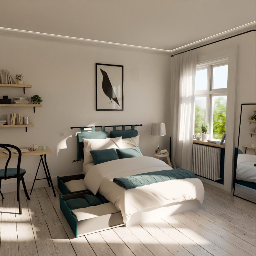 Lit podium position centre couchage 120