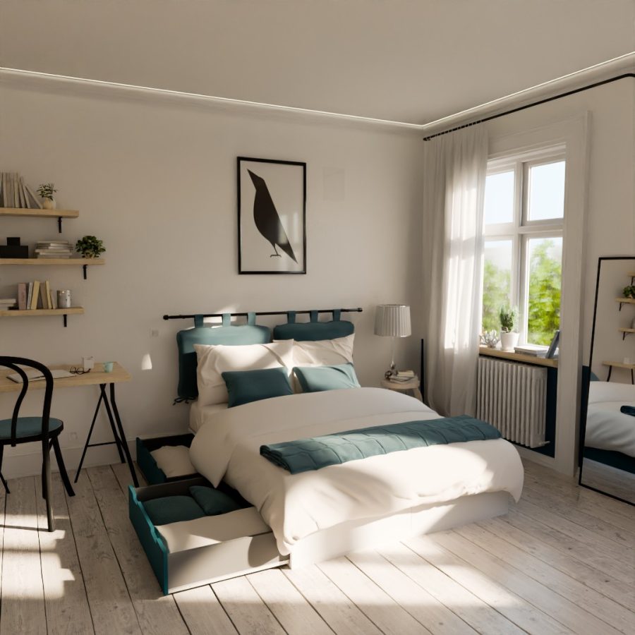 Lit podium position centre couchage 140