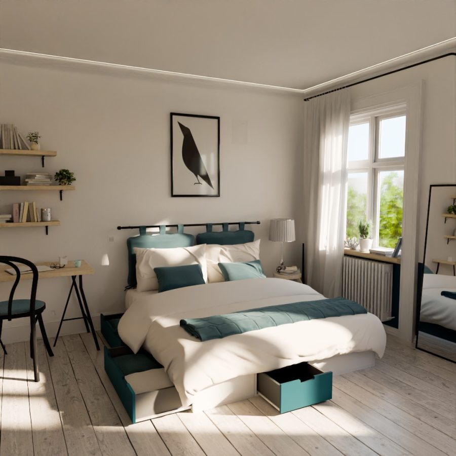 Lit podium position centre couchage 160