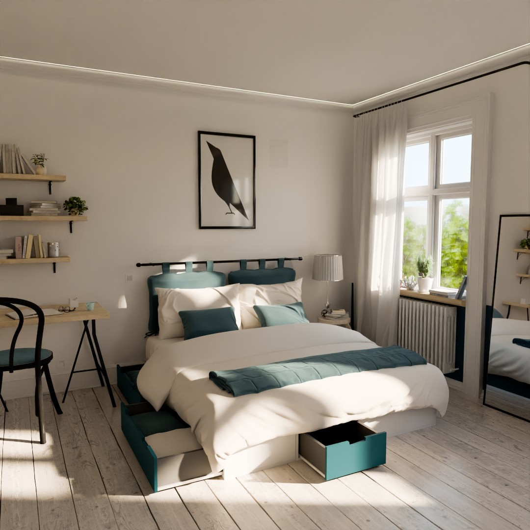 Lit podium position centre couchage 160