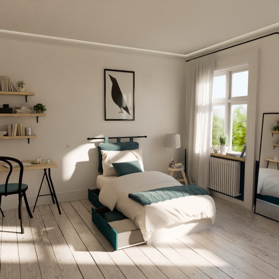 Lit podium position centre couchage 90