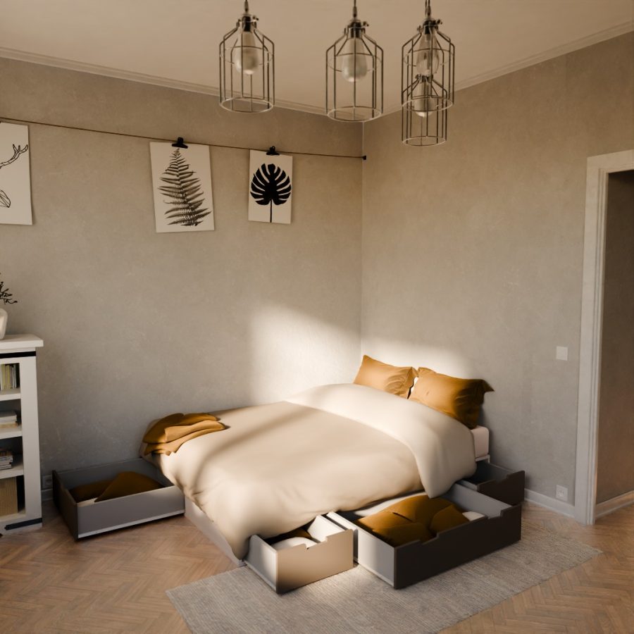 Lit podium position angle couchage 140