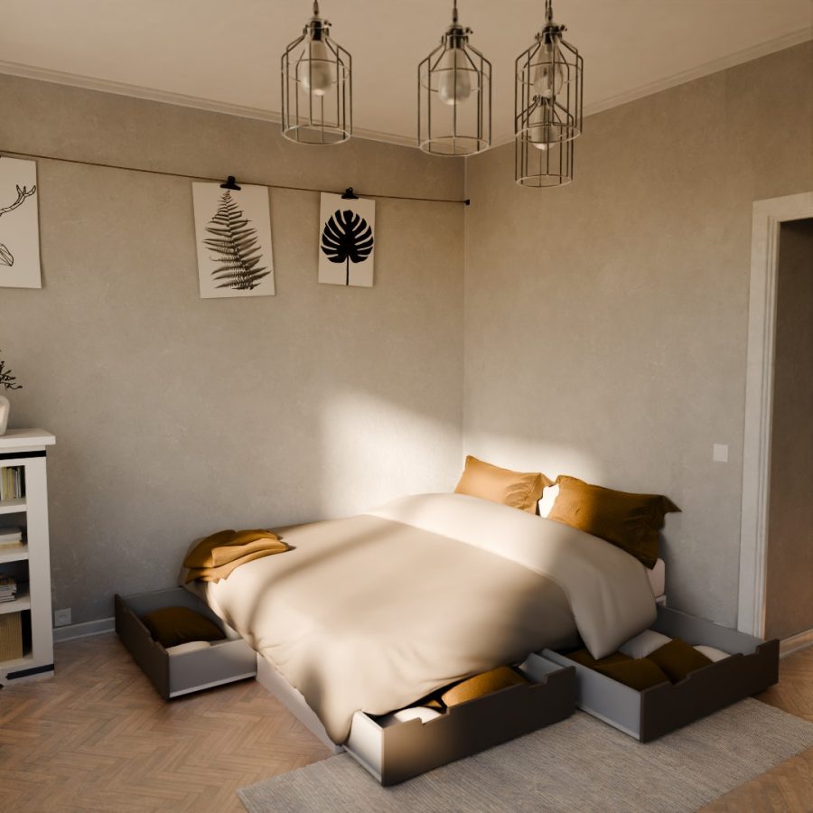 Lit podium position angle couchage 160